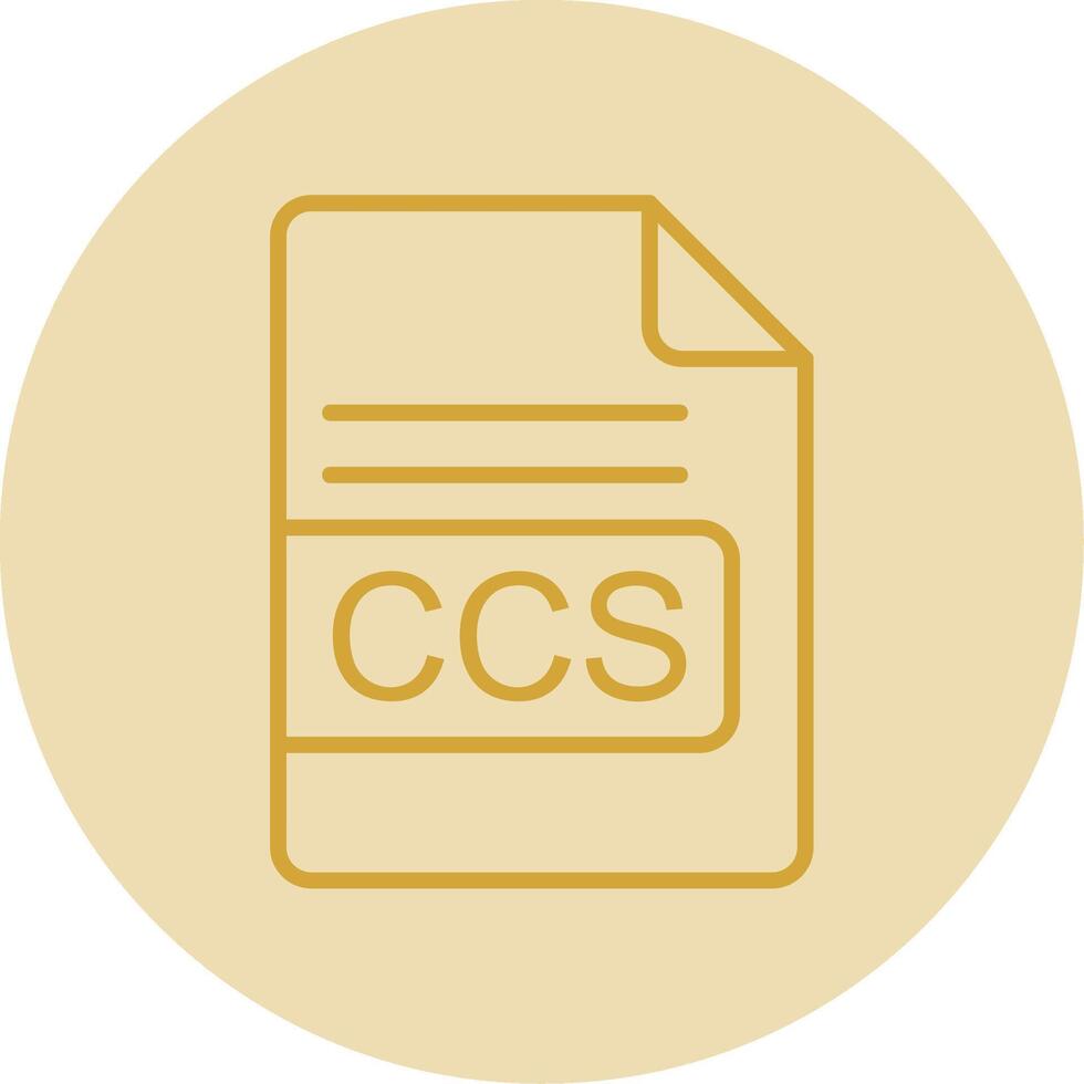 CCS File Format Line Yellow Circle Icon vector