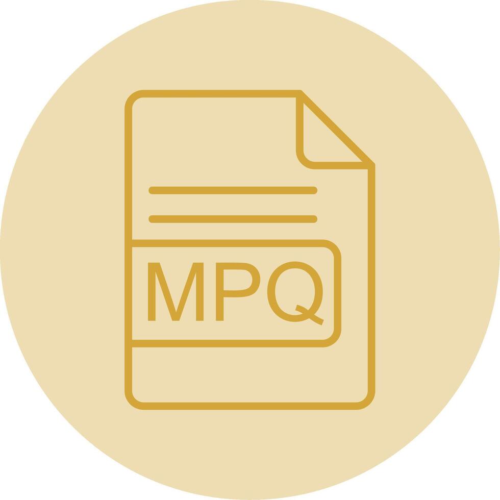 MPQ File Format Line Yellow Circle Icon vector