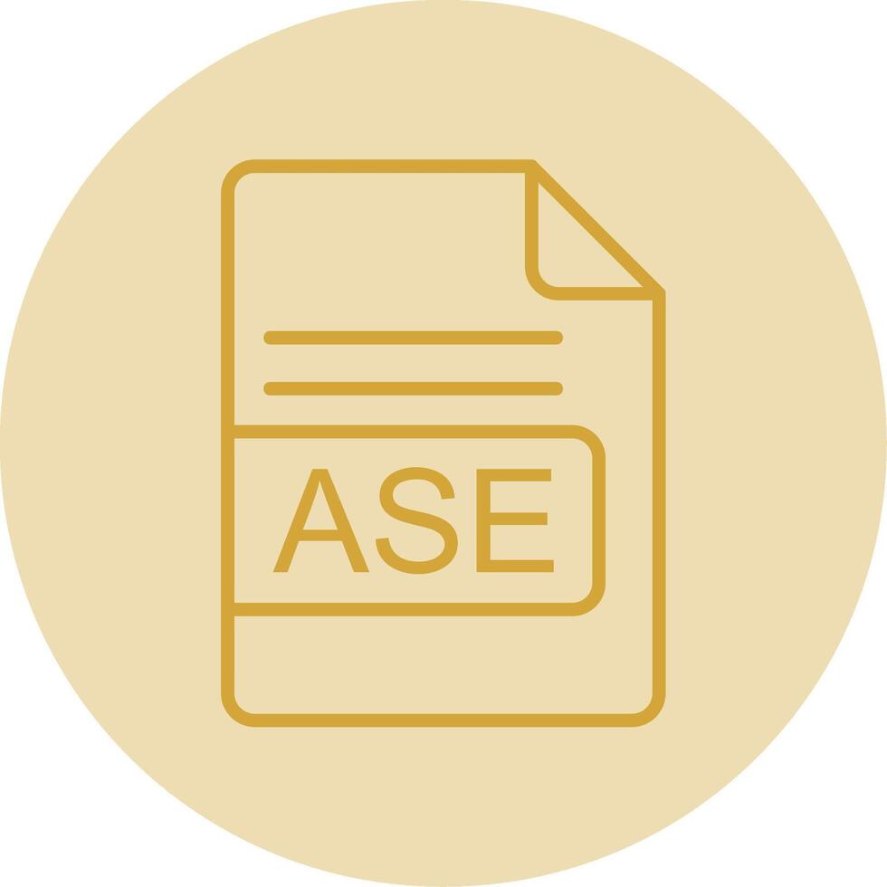 ASE File Format Line Yellow Circle Icon vector
