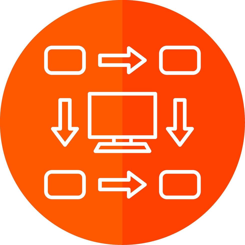 Workflow Line Red Circle Icon vector