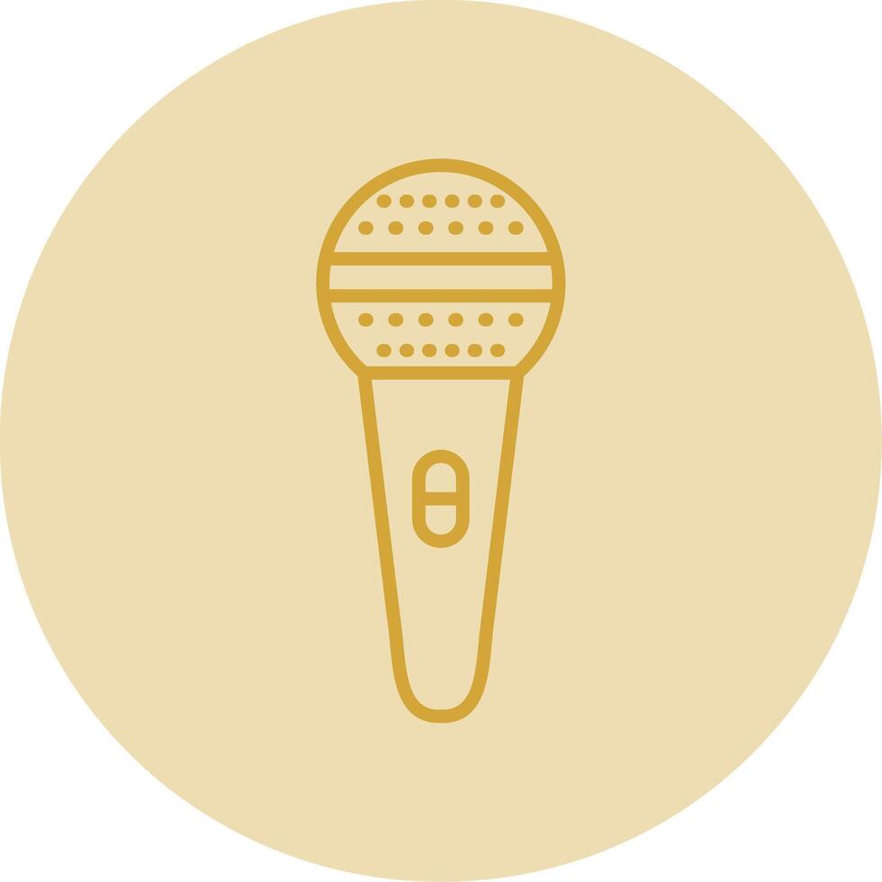 Mic Line Yellow Circle Icon vector
