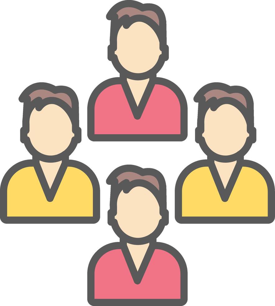 Team Line Filled Light Line Filled Light Icon vector