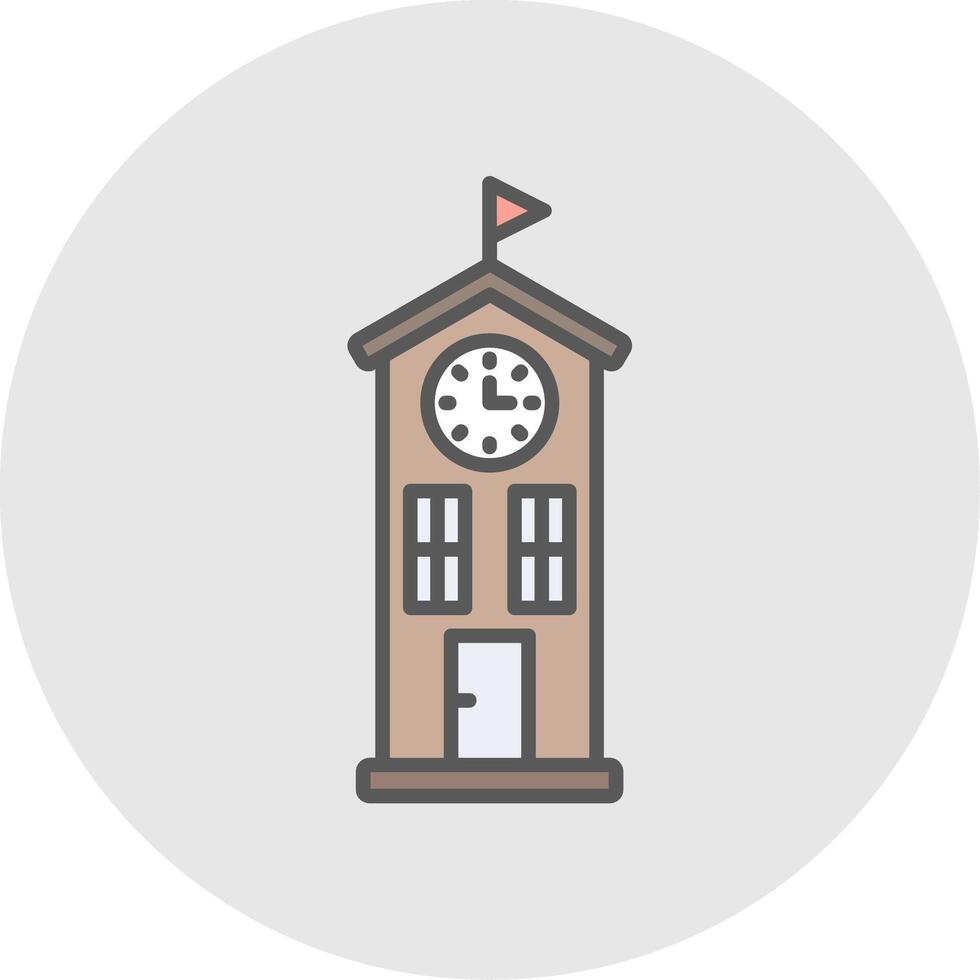 Clock Tower Line Filled Light Icon vector