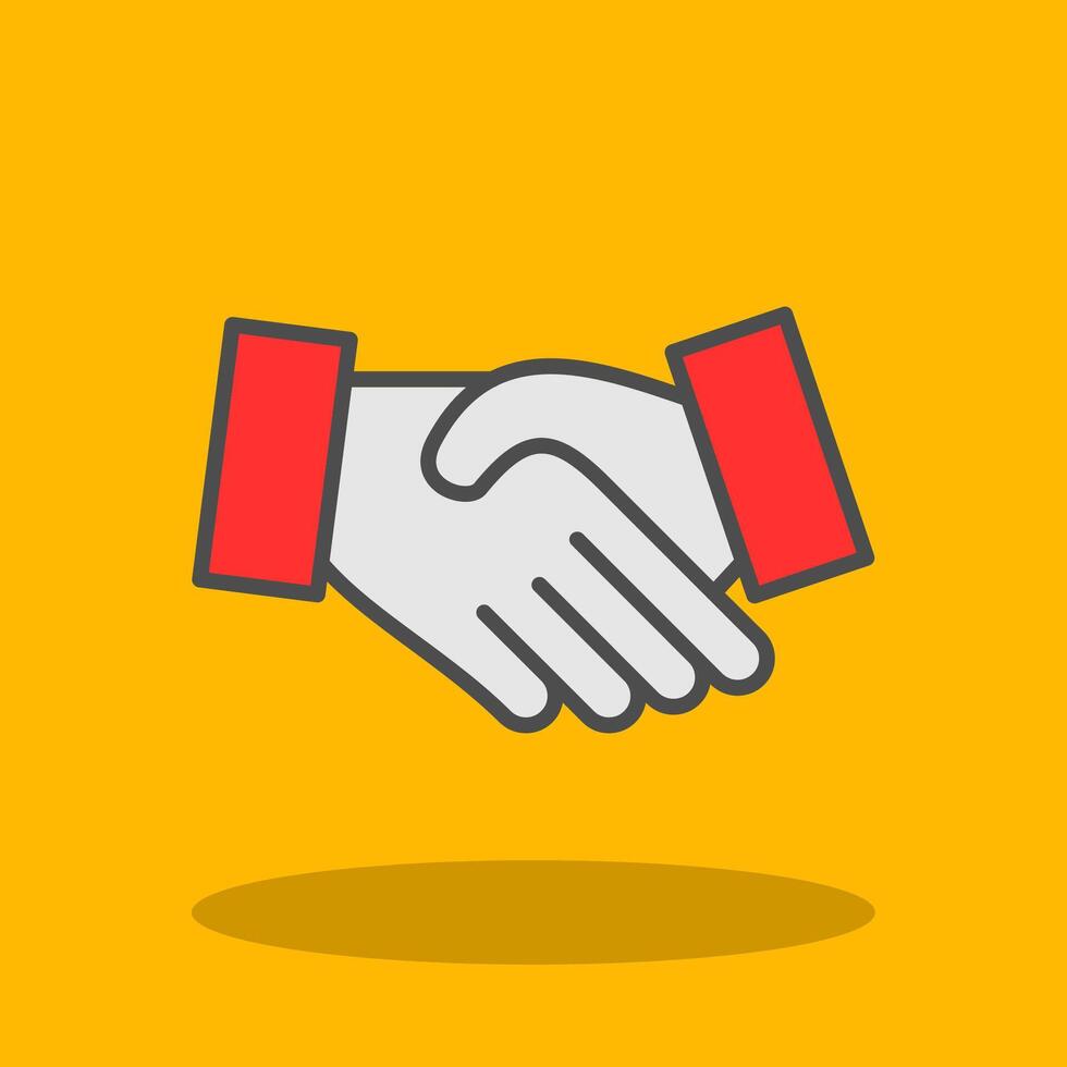 Hand Shake Filled Shadow Icon vector