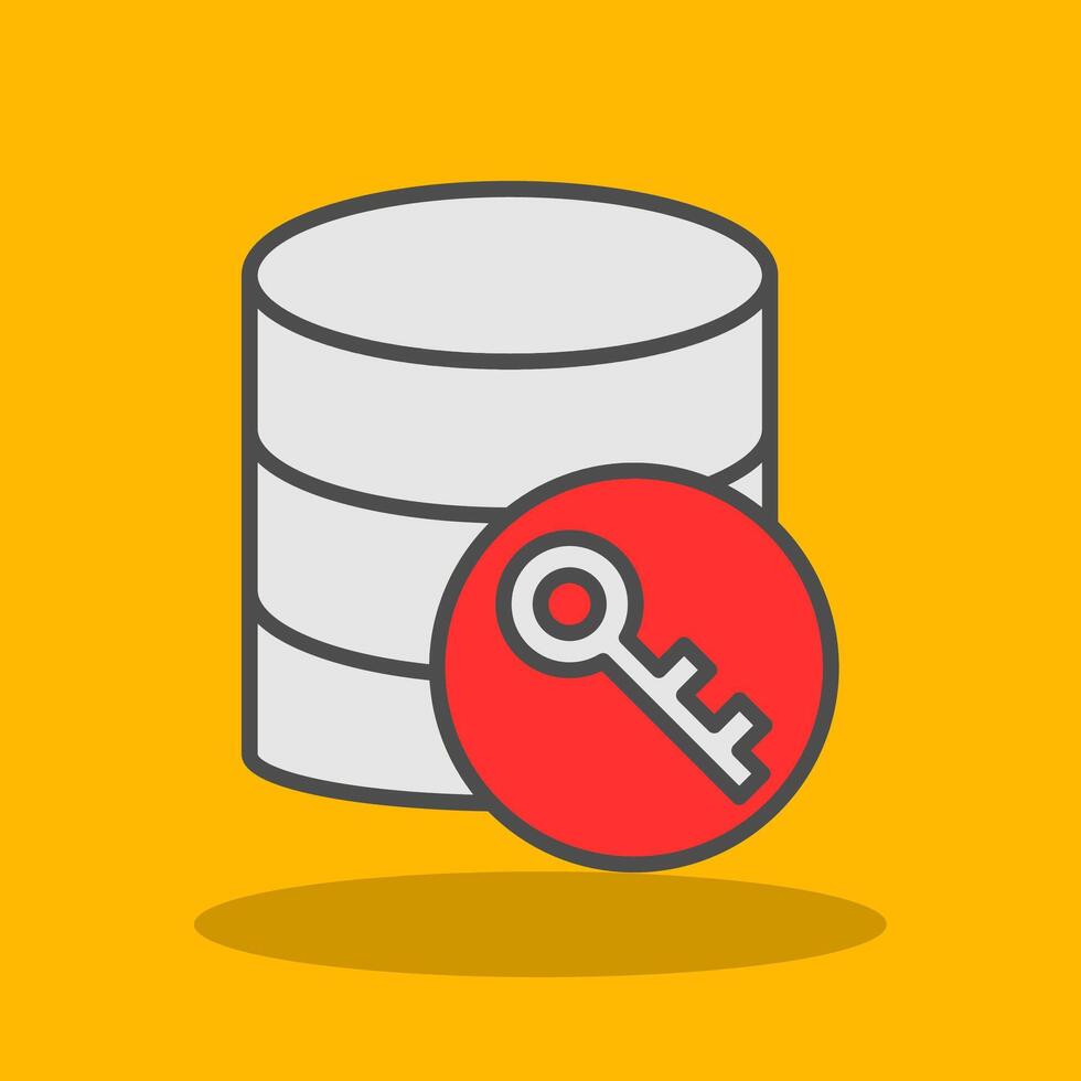 Database Encryption Filled Shadow Icon vector