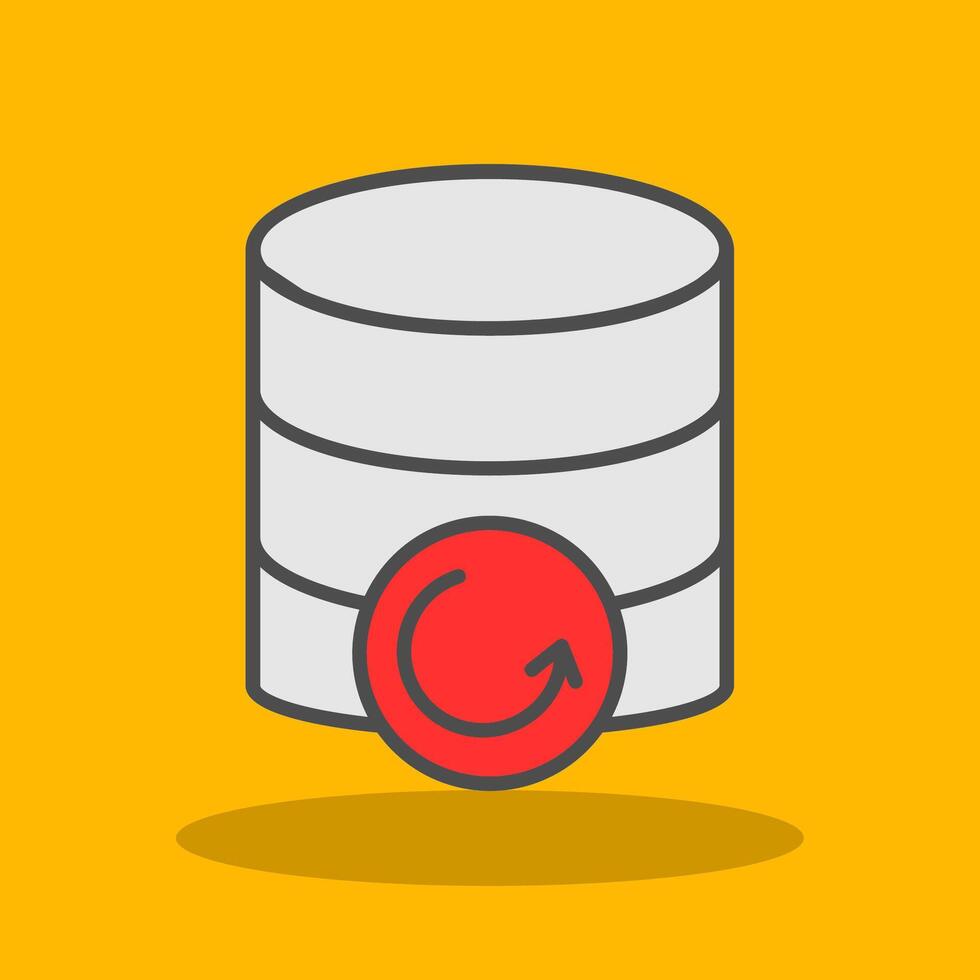 Database Backup Filled Shadow Icon vector