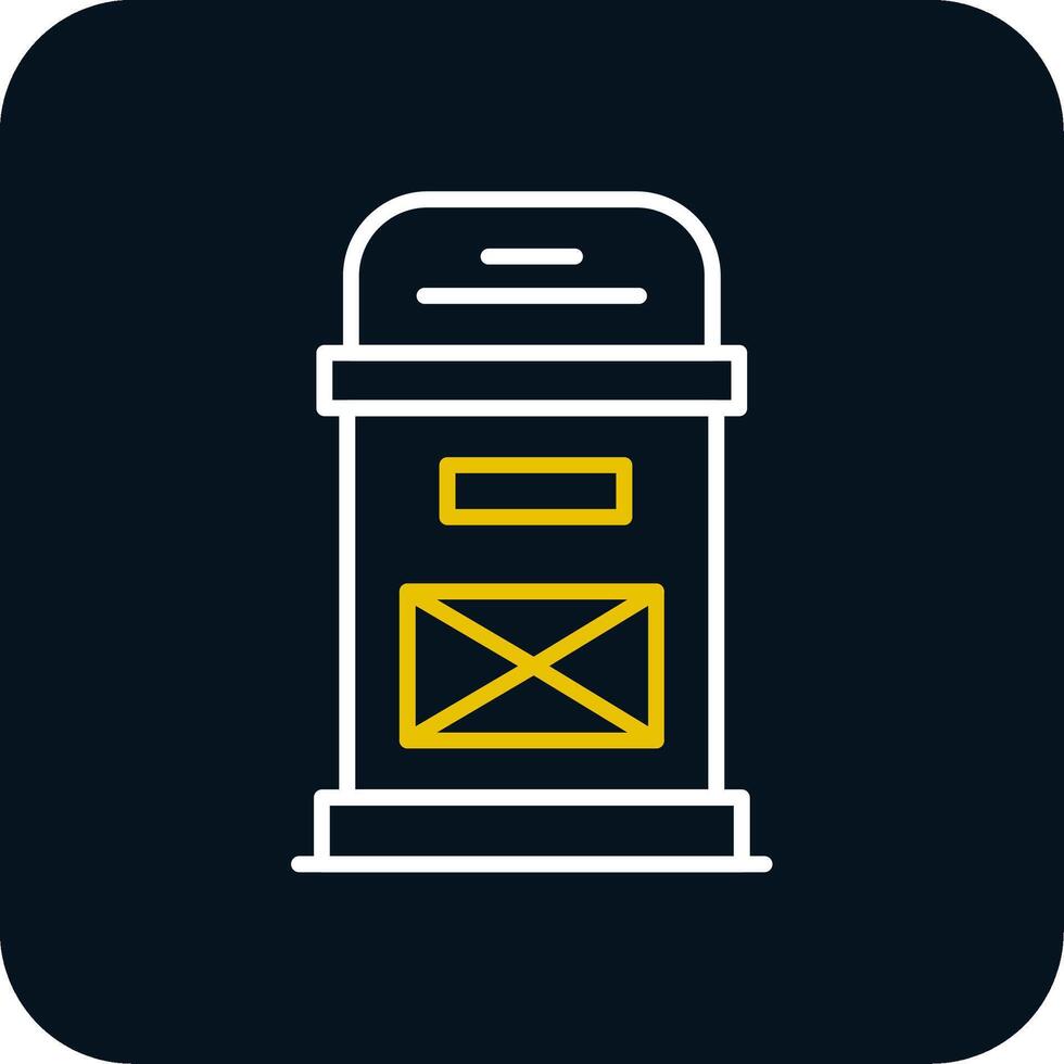 Postbox Line Red Circle Icon vector