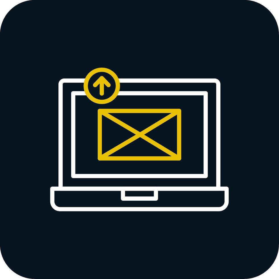 Sending Email Line Red Circle Icon vector
