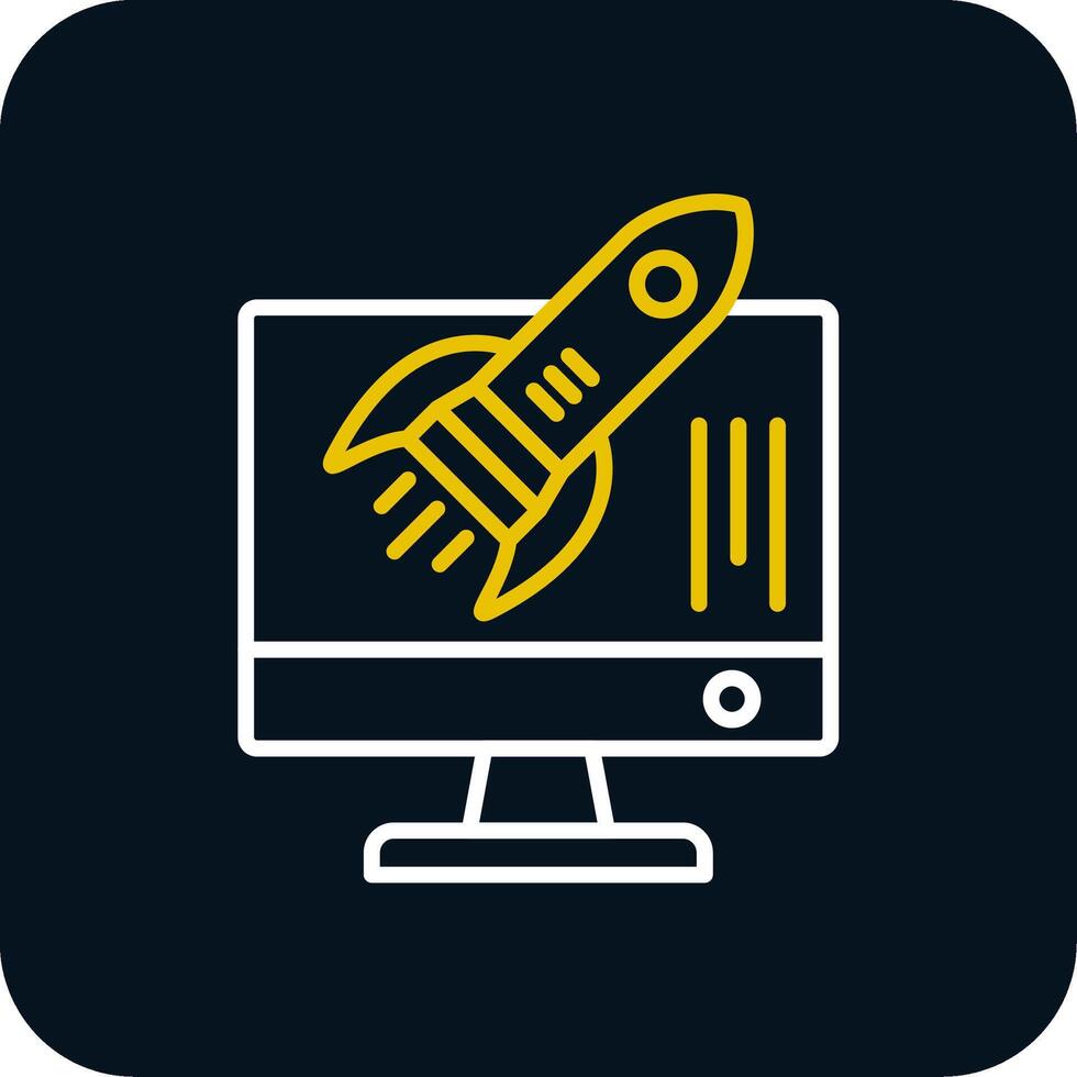 Startup Line Red Circle Icon vector