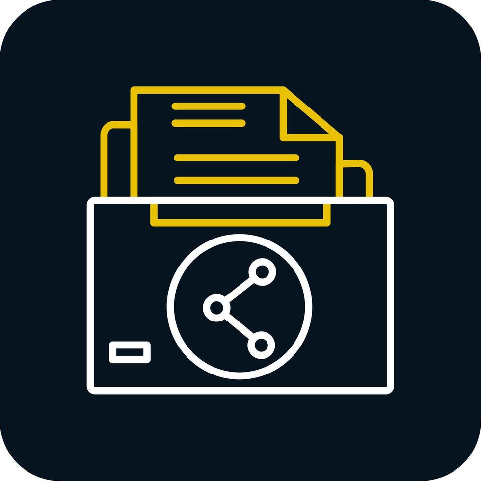 Sharing File Line Red Circle Icon vector
