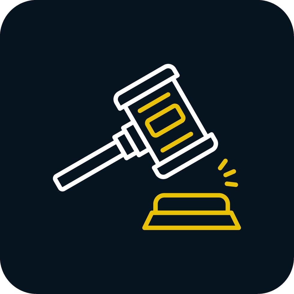 Auction Line Red Circle Icon vector