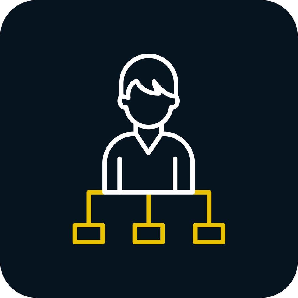 Hierarchy Line Red Circle Icon vector