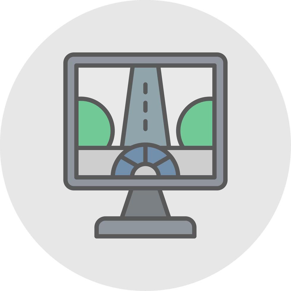 Driving Control Line Filled Light Icon vector