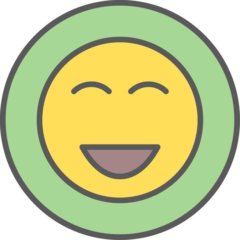 Happy Line Filled Light Icon vector