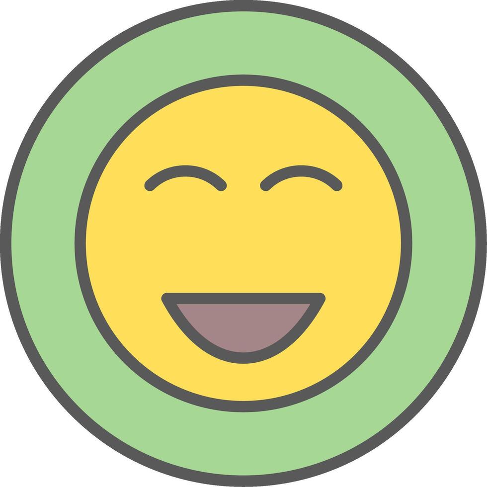 Happy Line Filled Light Icon vector