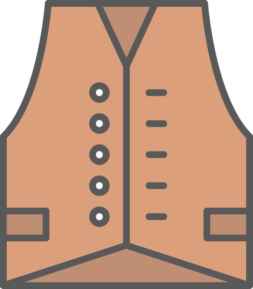 Vest Line Filled Light Icon vector