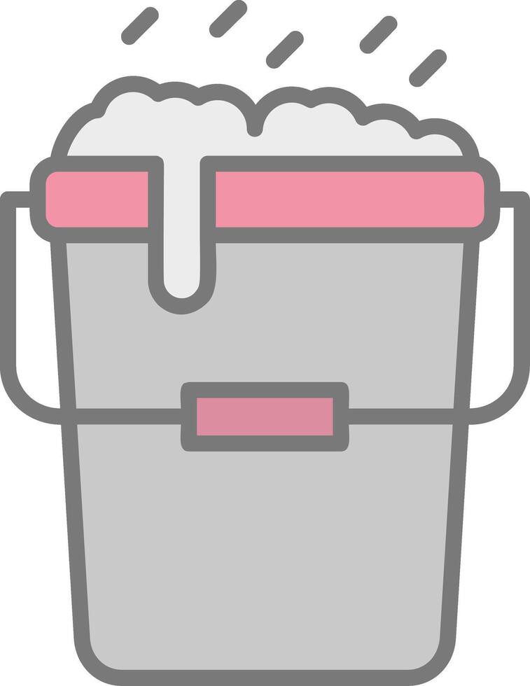 Bucket Line Filled Light Icon vector