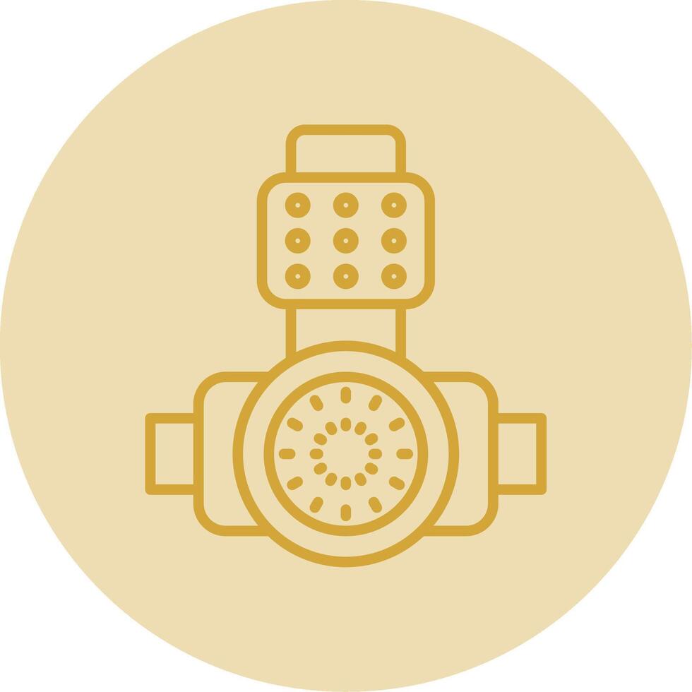 Head Light Line Yellow Circle Icon vector