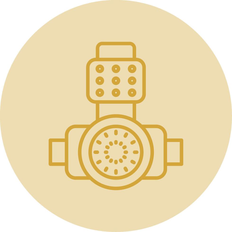 cabeza ligero línea amarillo circulo icono vector