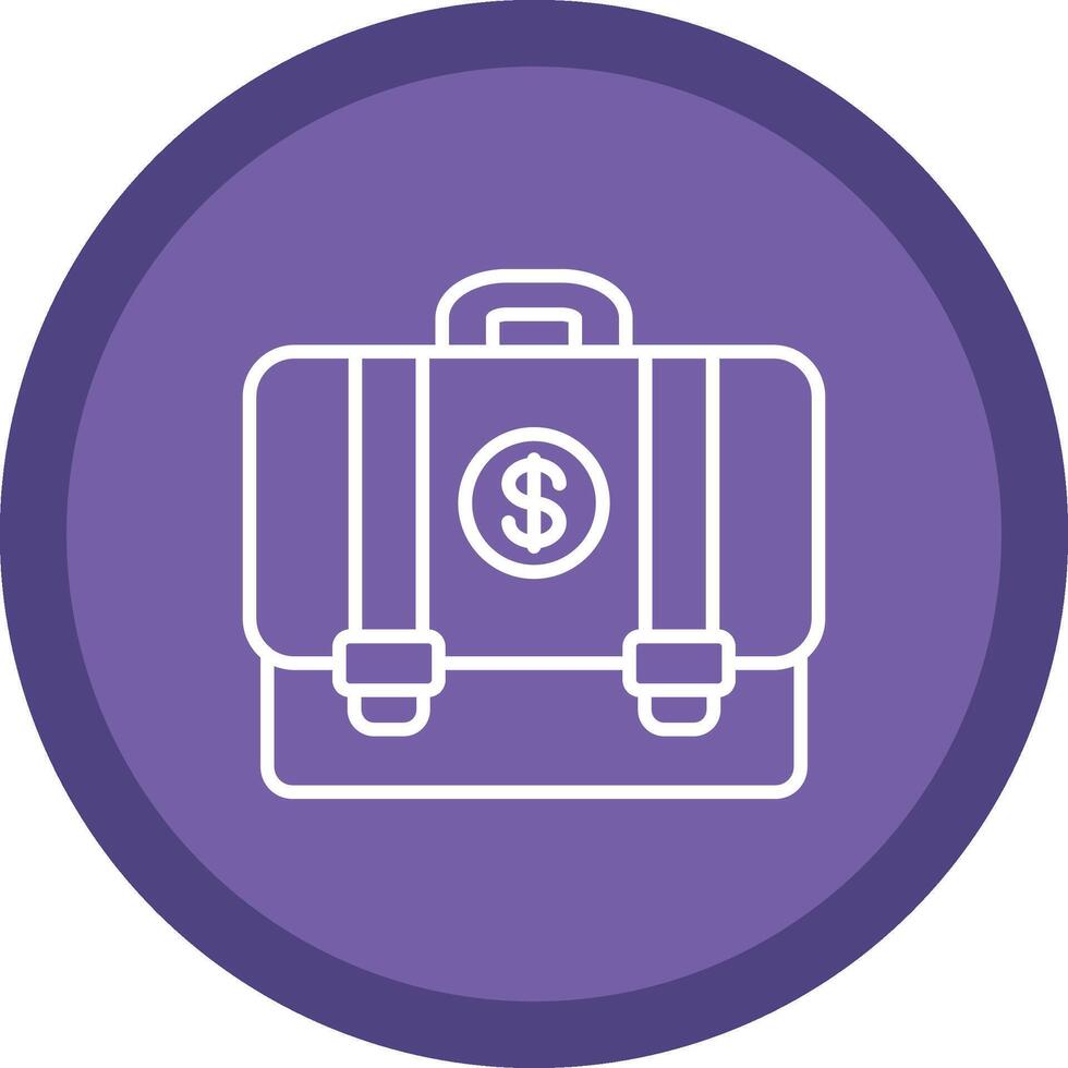 Suitcase Line Multi Circle Icon vector