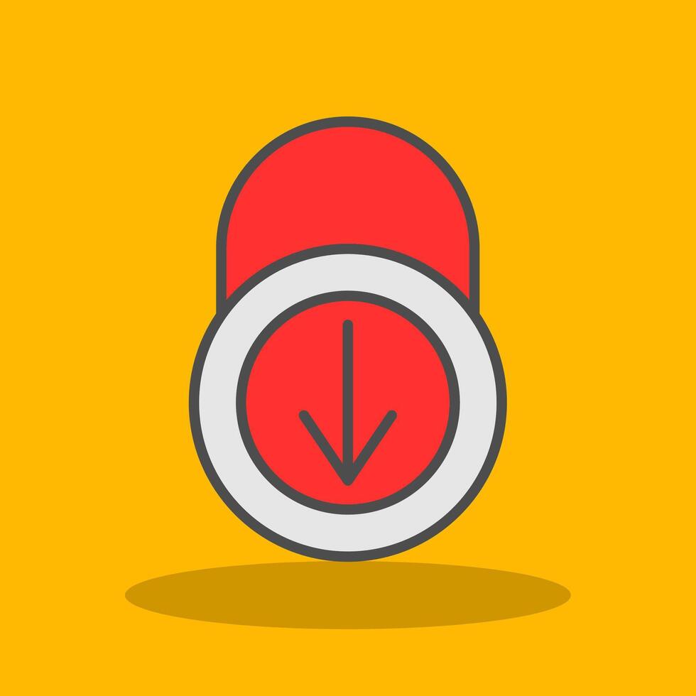 Security Download Filled Shadow Icon vector
