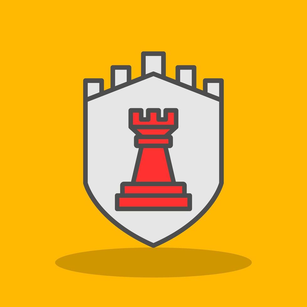 Security Castle Strategies Filled Shadow Icon vector