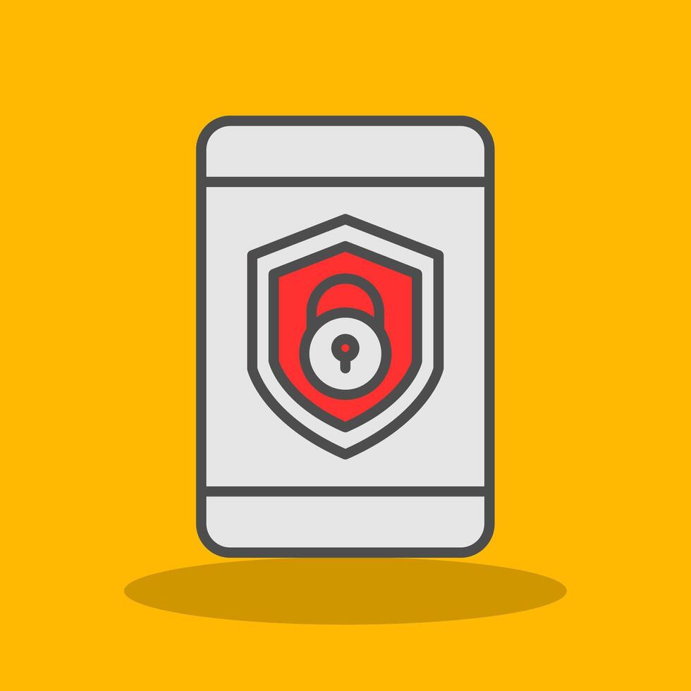 Security mobile Lock Filled Shadow Icon vector