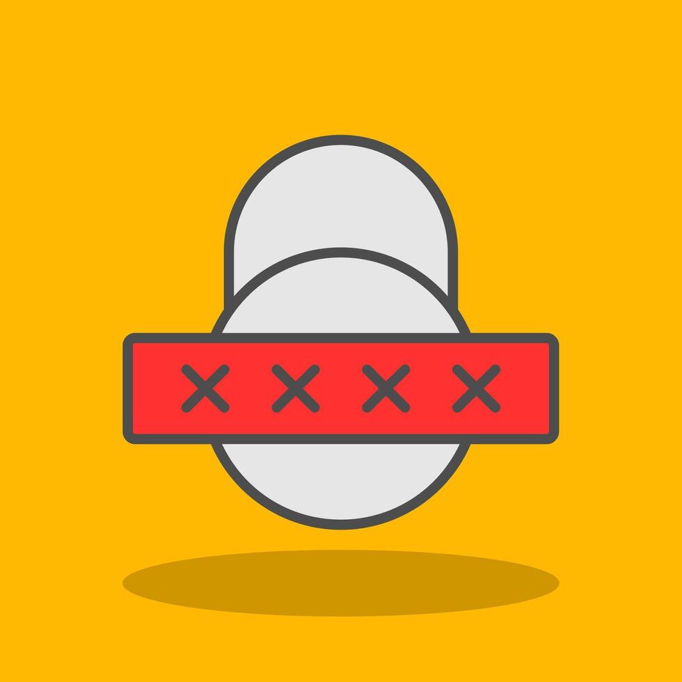 Security Password Filled Shadow Icon vector