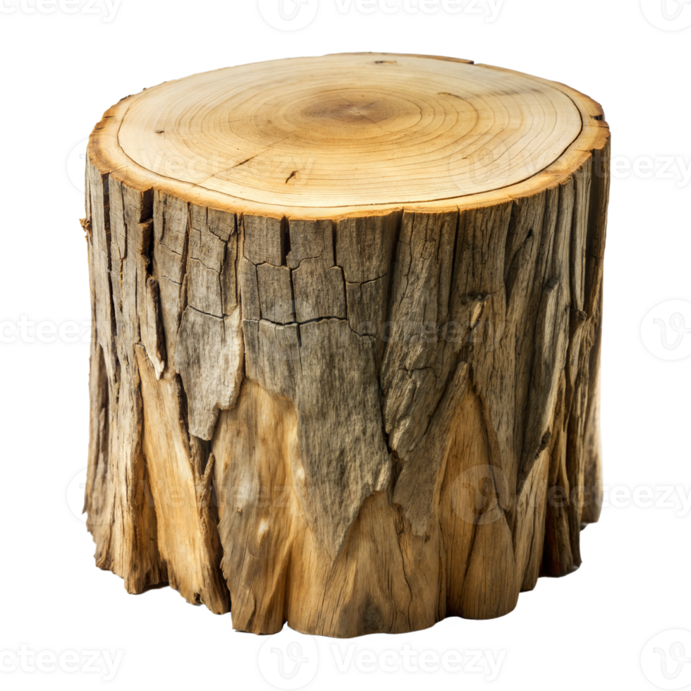 Detailed image of a natural tree stump isolated png