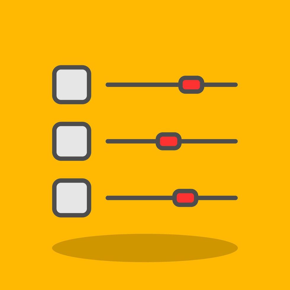 Sliders Filled Shadow Icon vector