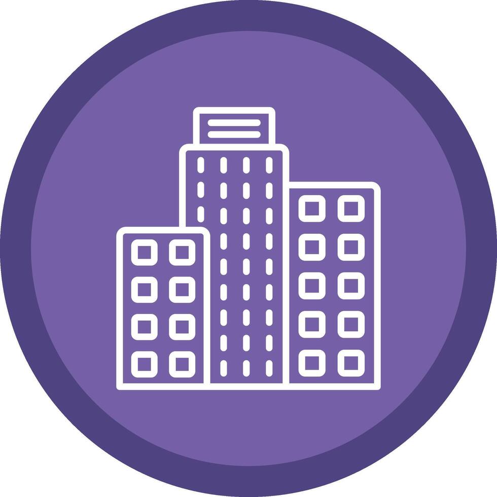 Building Line Multi Circle Icon vector