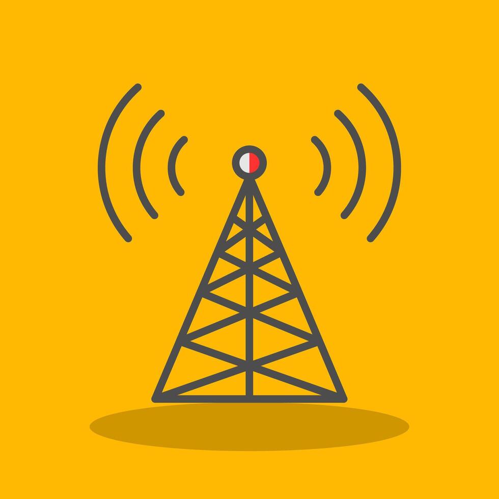 Radio Tower Filled Shadow Icon vector