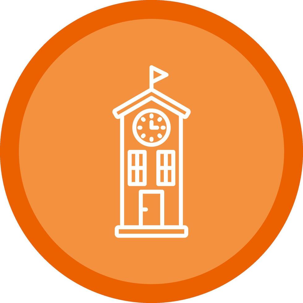 Clock Tower Line Multi Circle Icon vector
