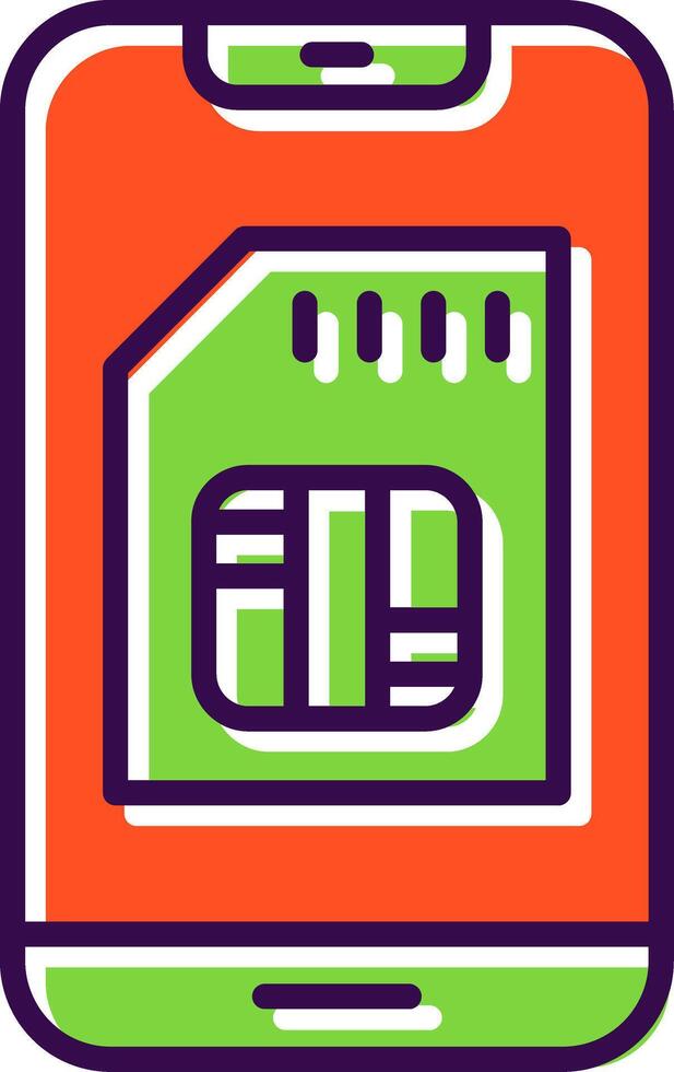 Sim Card filled Design Icon vector