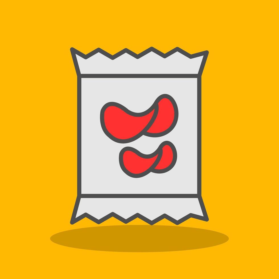 Crisps Filled Shadow Icon vector
