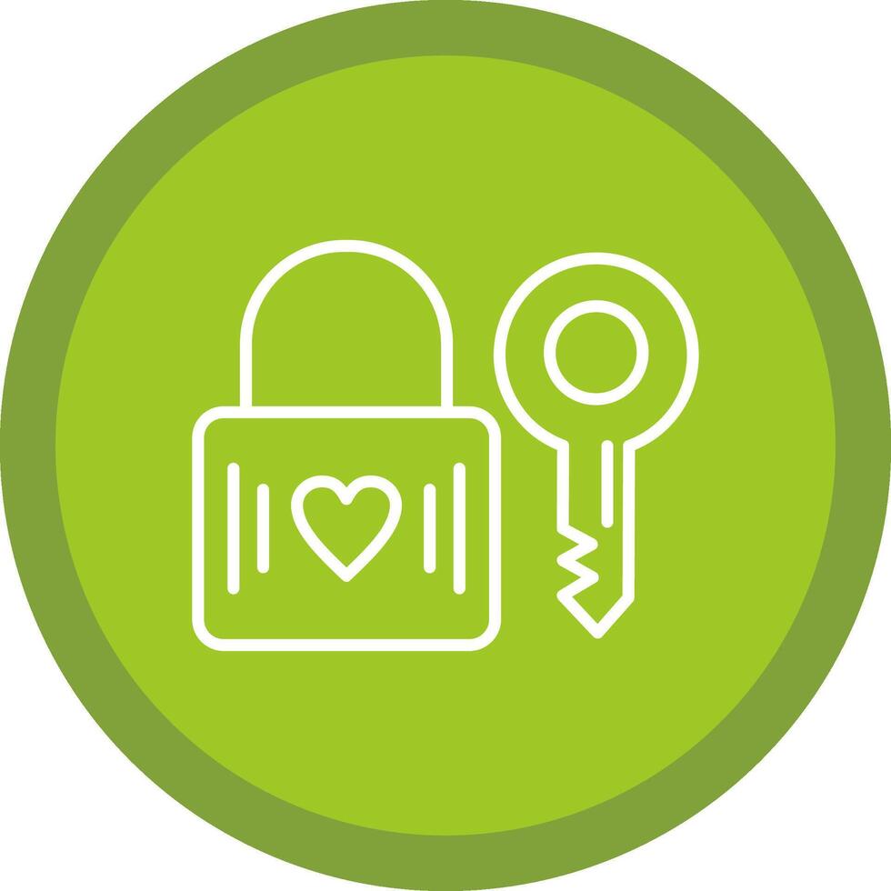 Heart Lock Line Multi Circle Icon vector