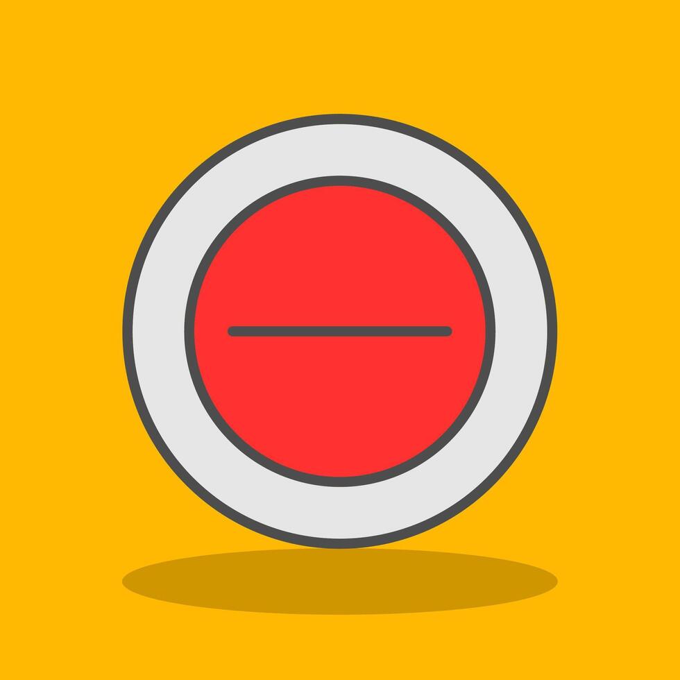 Minus Filled Shadow Icon vector
