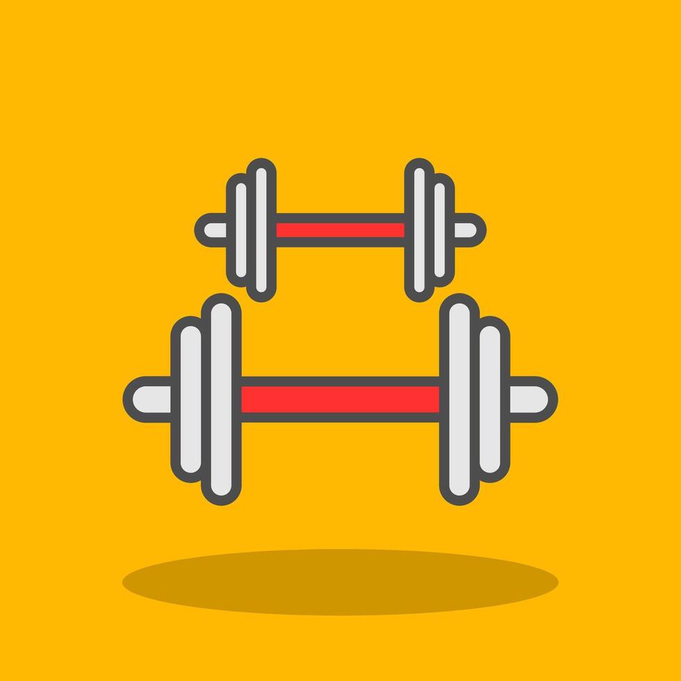Dumbbell Filled Shadow Icon vector