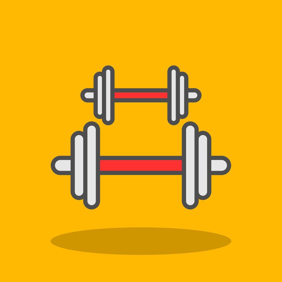 Dumbbell Filled Shadow Icon vector