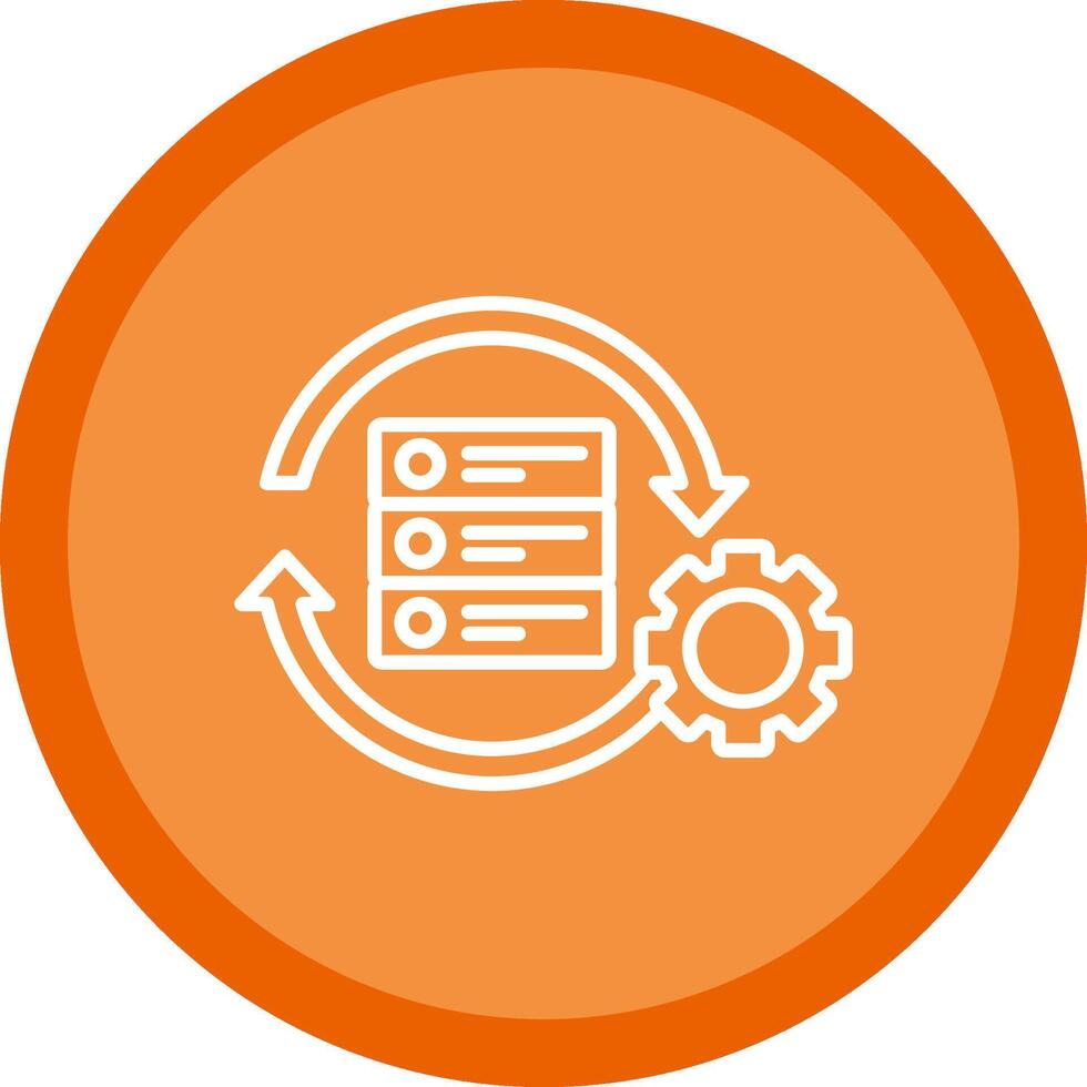 Data Processing Line Multi Circle Icon vector