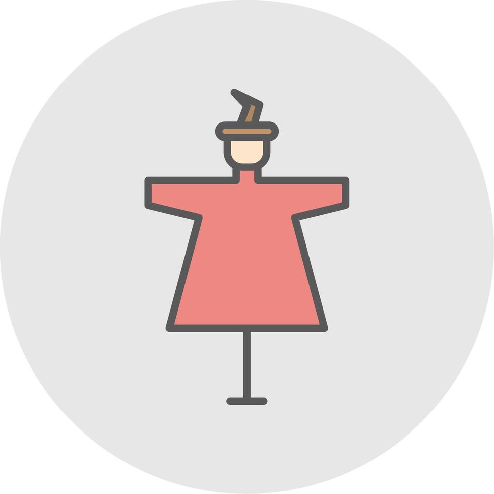 Scarecrow Line Filled Light Icon vector