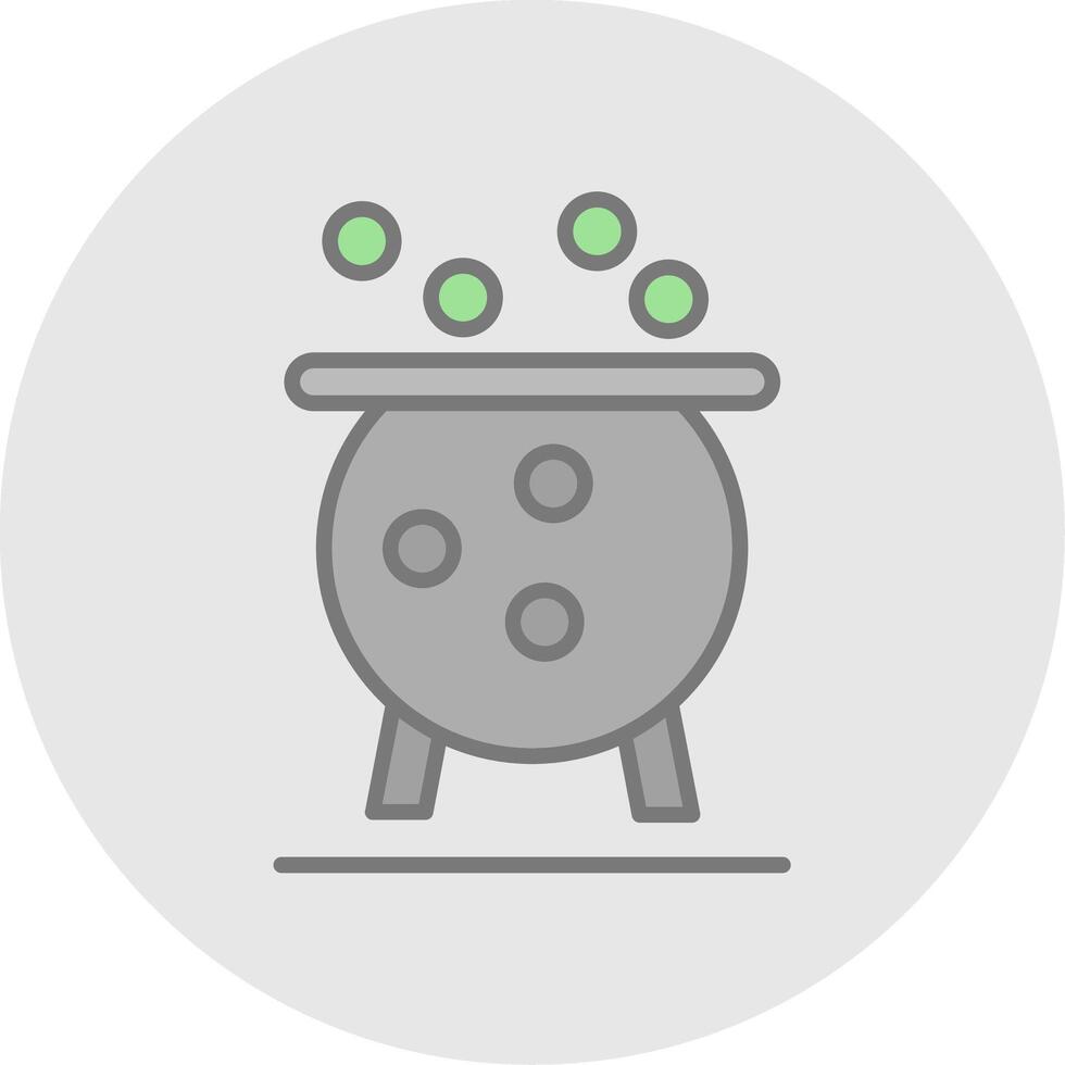 Cauldron Line Filled Light Icon vector