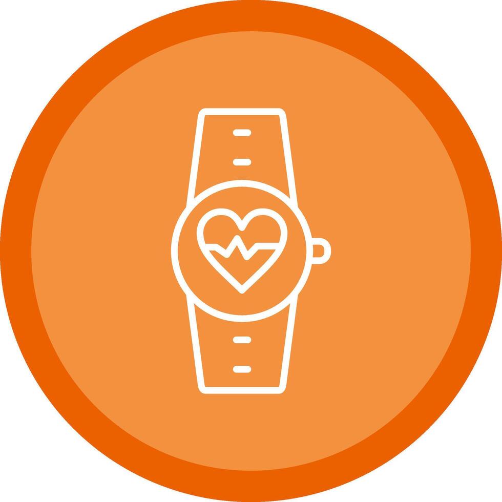 Heart Rate Monitor Line Multi Circle Icon vector