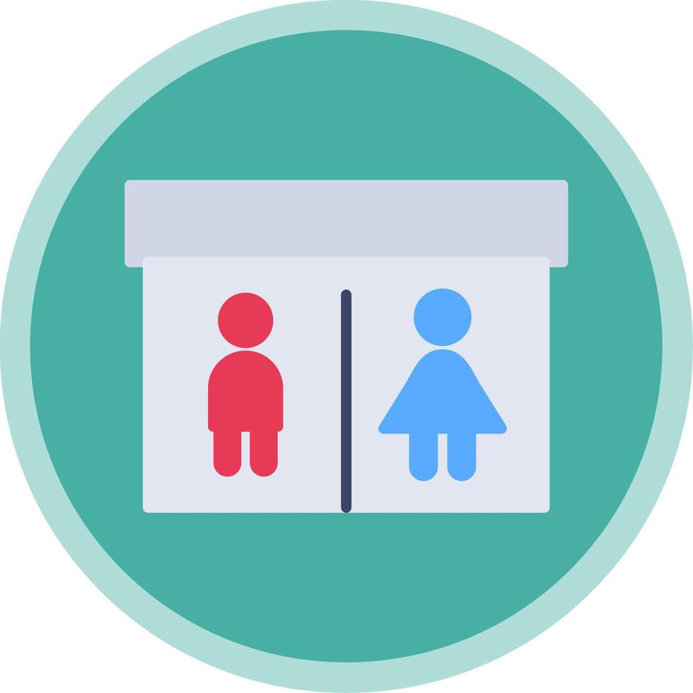 Public Toilet Flat Multi Circle Icon vector