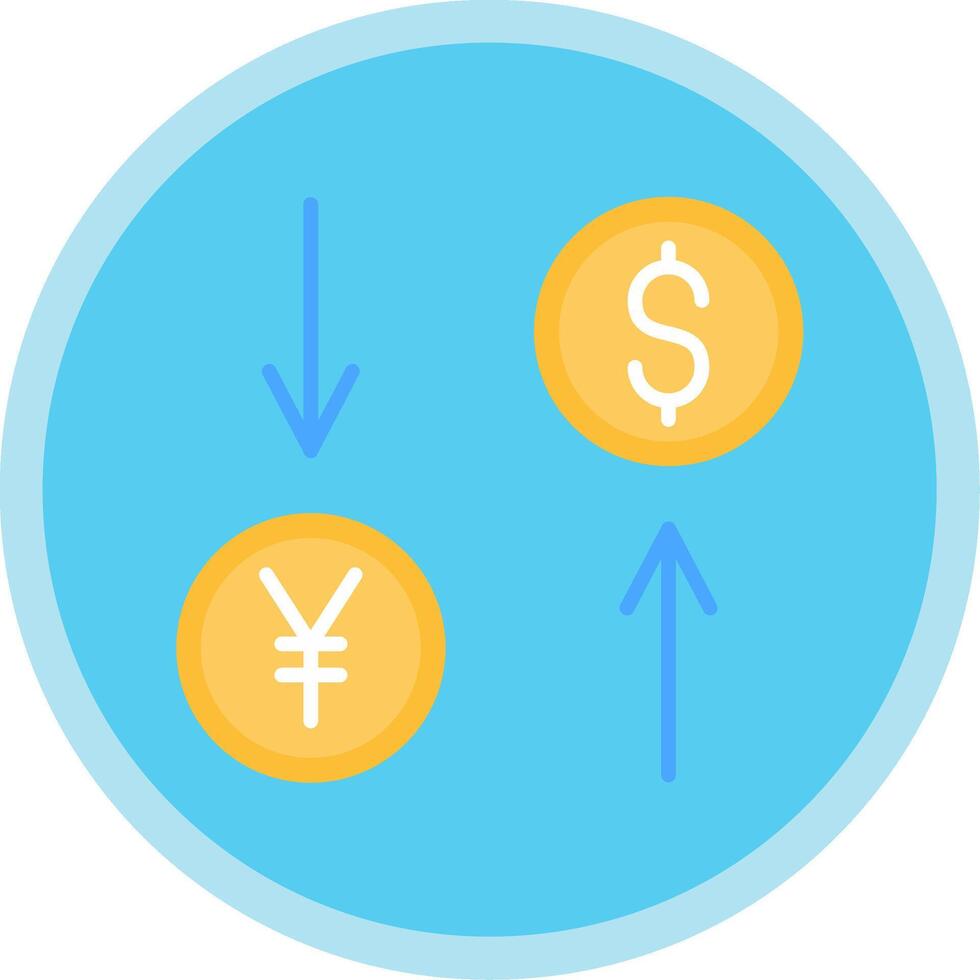 Exchange Rate Flat Multi Circle Icon vector