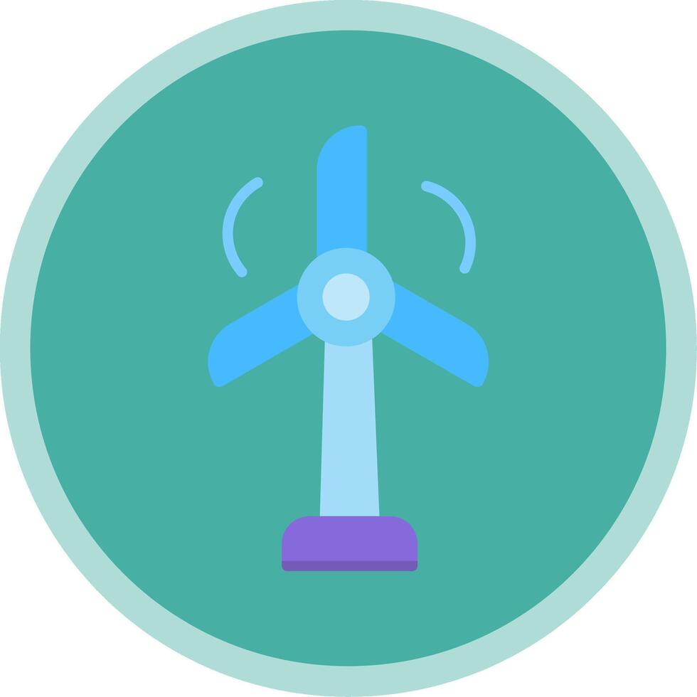 Wind Turbine Flat Multi Circle Icon vector