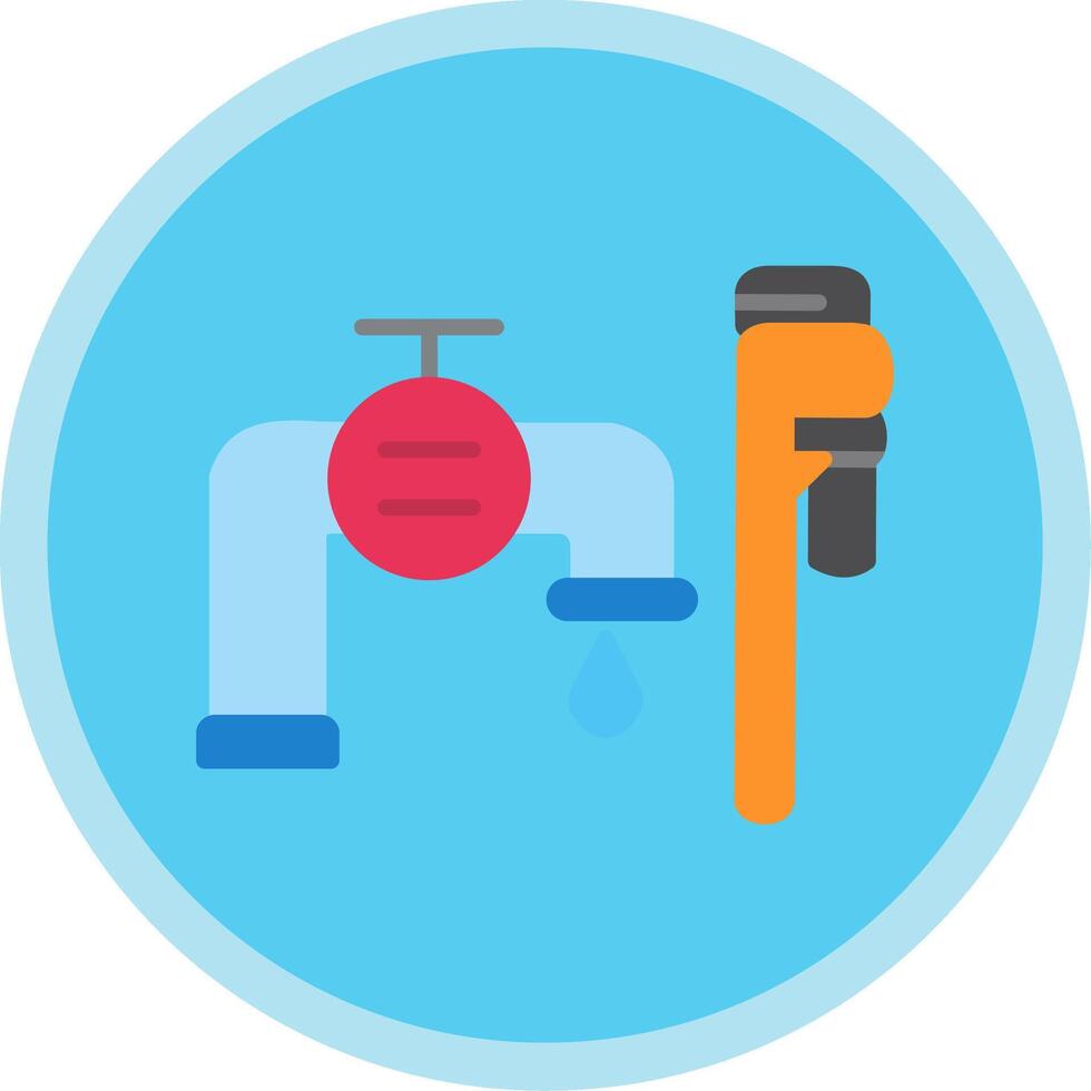 Plumbing installation Flat Multi Circle Icon vector