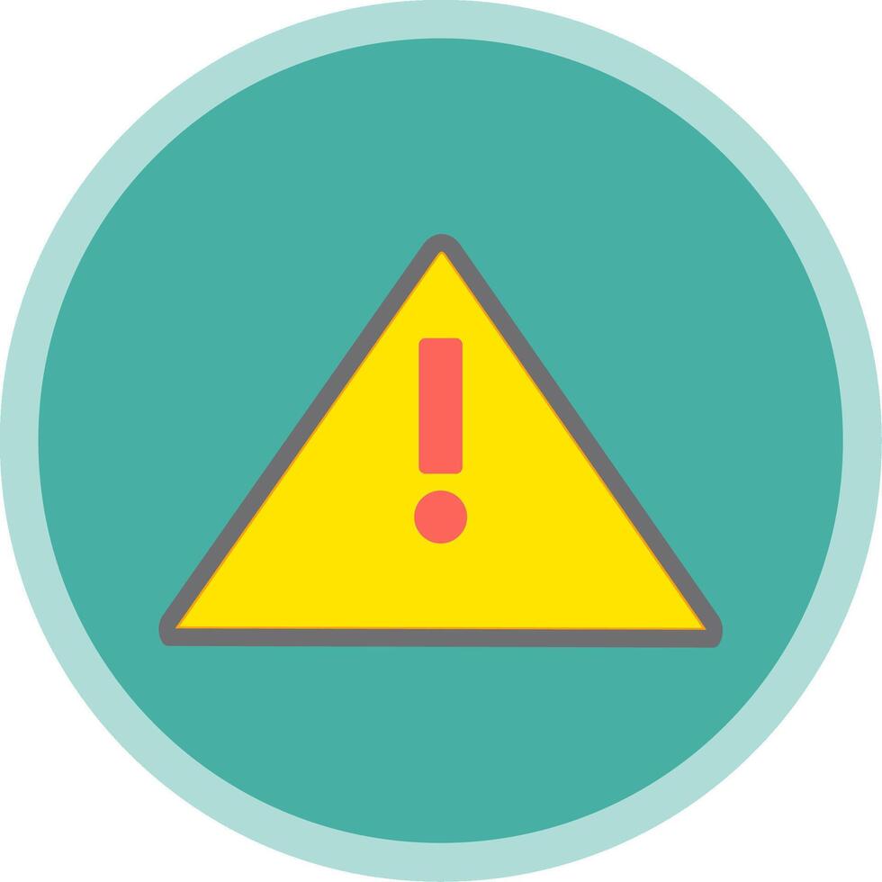 Alert Sign Flat Multi Circle Icon vector