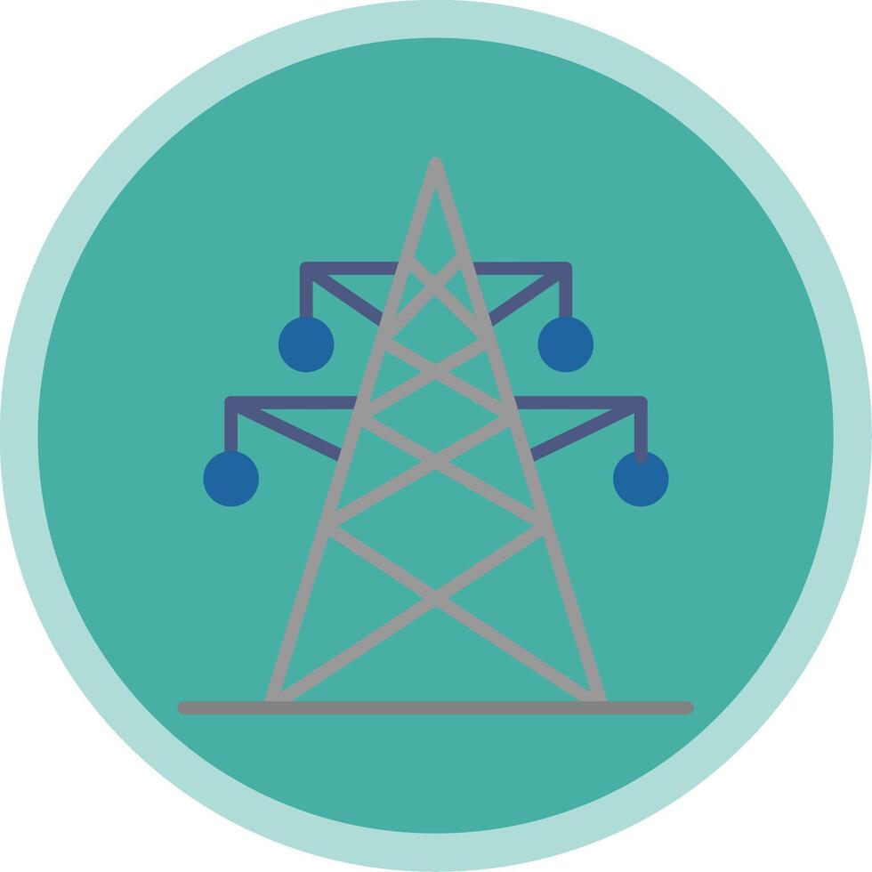 Electric Tower Flat Multi Circle Icon vector