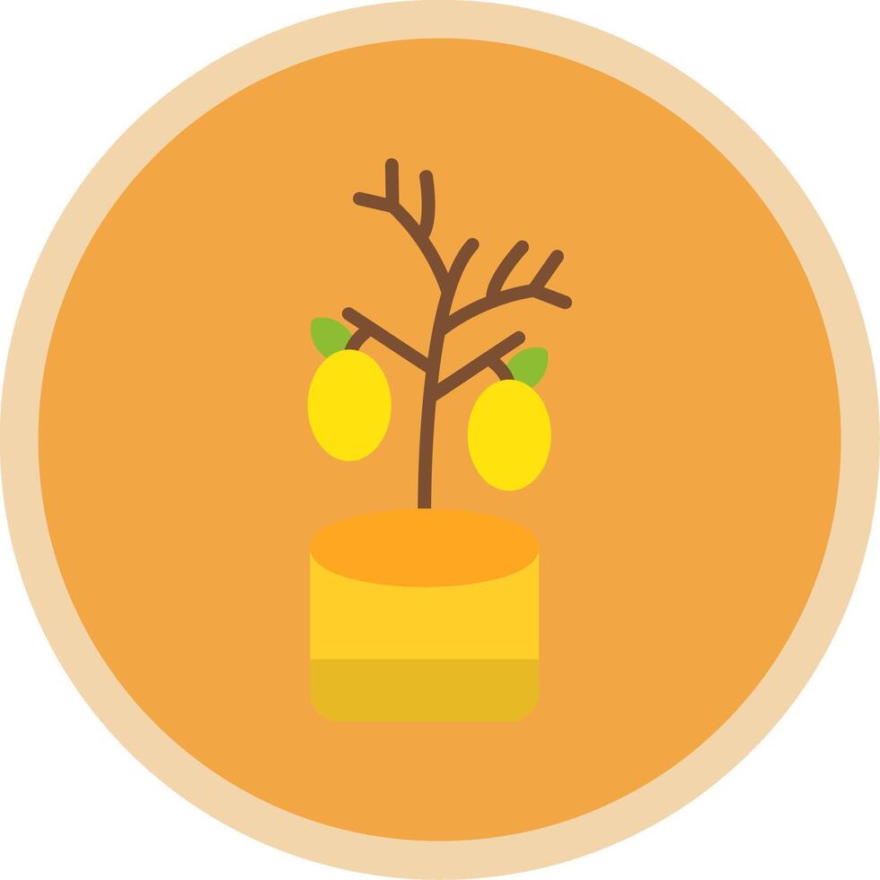 Lemon Tree Flat Multi Circle Icon vector